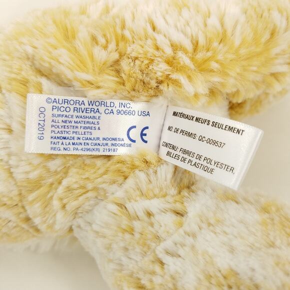 Aurora Beige Tan Frosted Dog Puppy Plush Stuffed Animal Toy 2019 Floppy - Picture 8 of 10